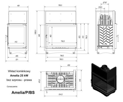 N amelia zeliwo 25kw prawa bez szprosu