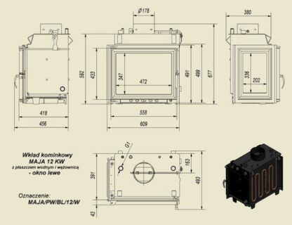 N maja wodna 12 kw okno lewe wezownica wymiary
