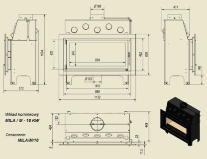 N piec powietrzny mila wymiary oslona