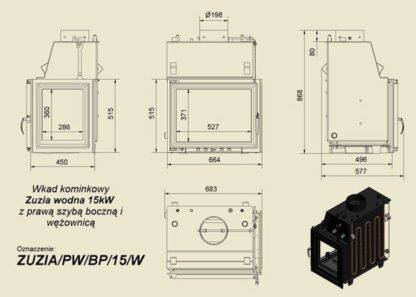 N zuzia 15kw wodna prawy bok wezownica wymiary