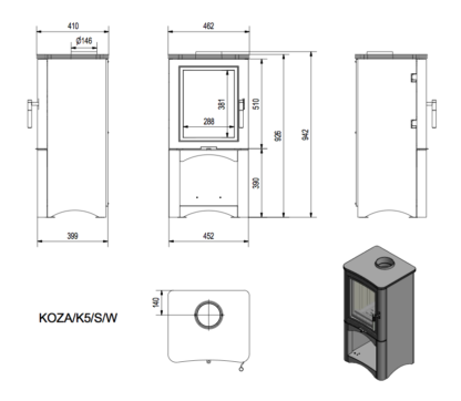 N koza k5 stal wneka 150 wymiary